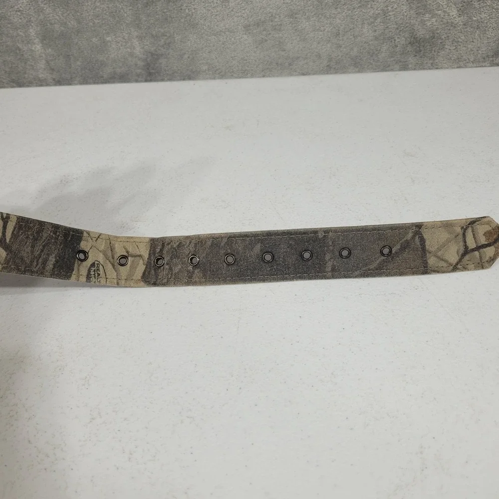 Realtree Belt Mens Size 38 Camo Canvas Leather Lined Outdoor Casual Grommet